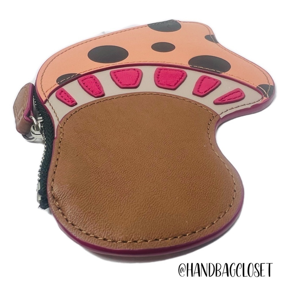 COACH MUSHROOM NOVELTY COIN CASE BAG GLOVETANNED LEATHER SILVER STYLE # F66185 - Picture 2 of 7